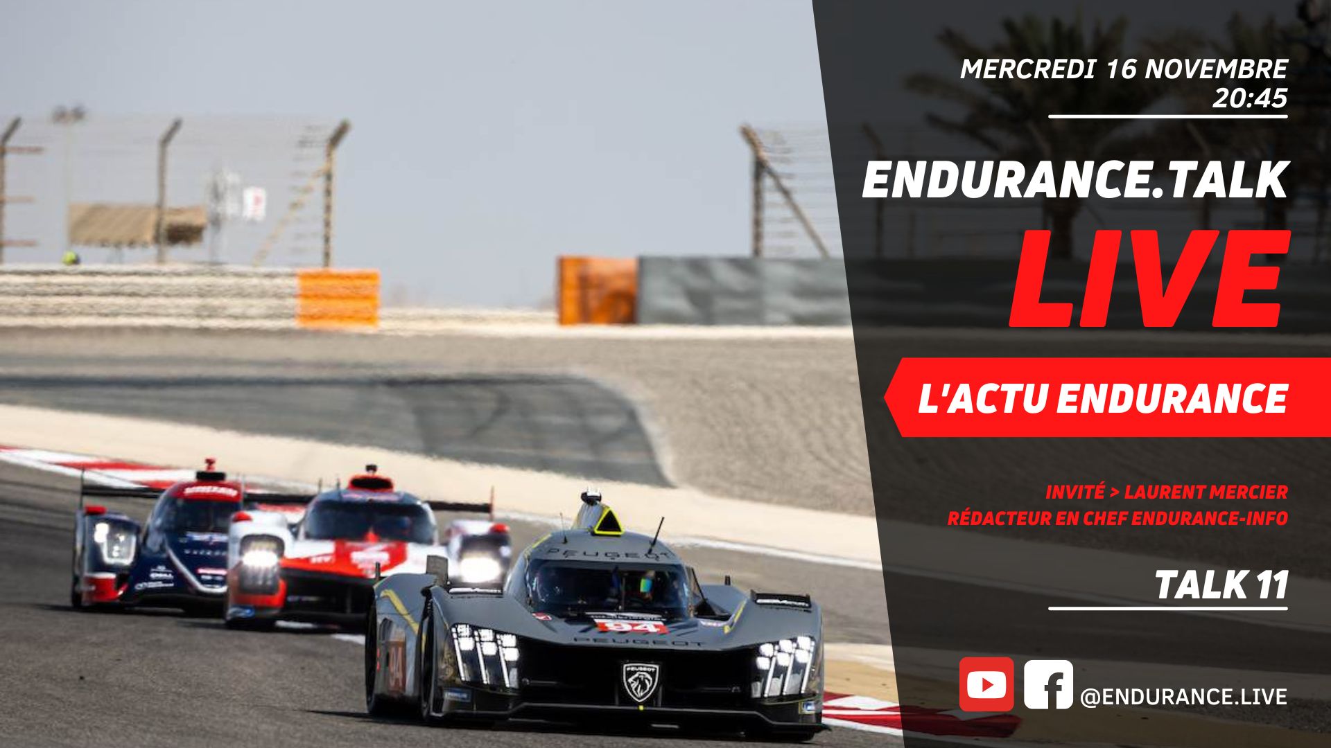 Endurance Talk ce soir en direct à 20h45 ! Endurance Info