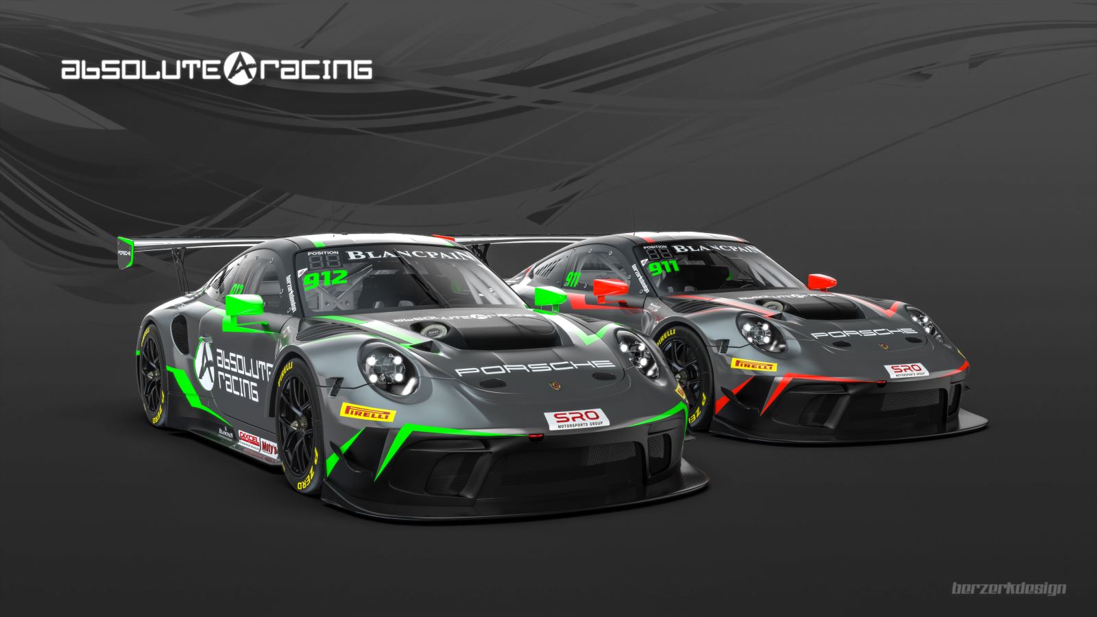 Absolute Racing Porsche Rear Deux Porsche 911 GT3-R pour Absolute Racing - Endurance Info