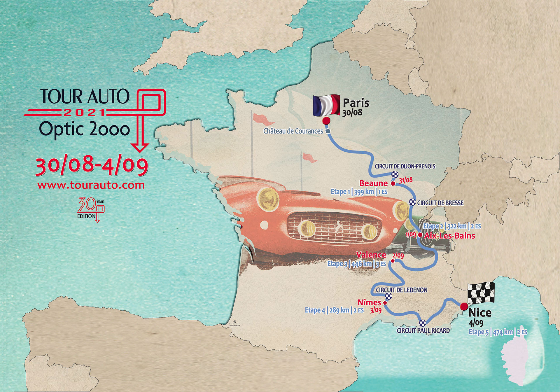 Le Tour Auto dévoile son parcours actualisé Endurance Info