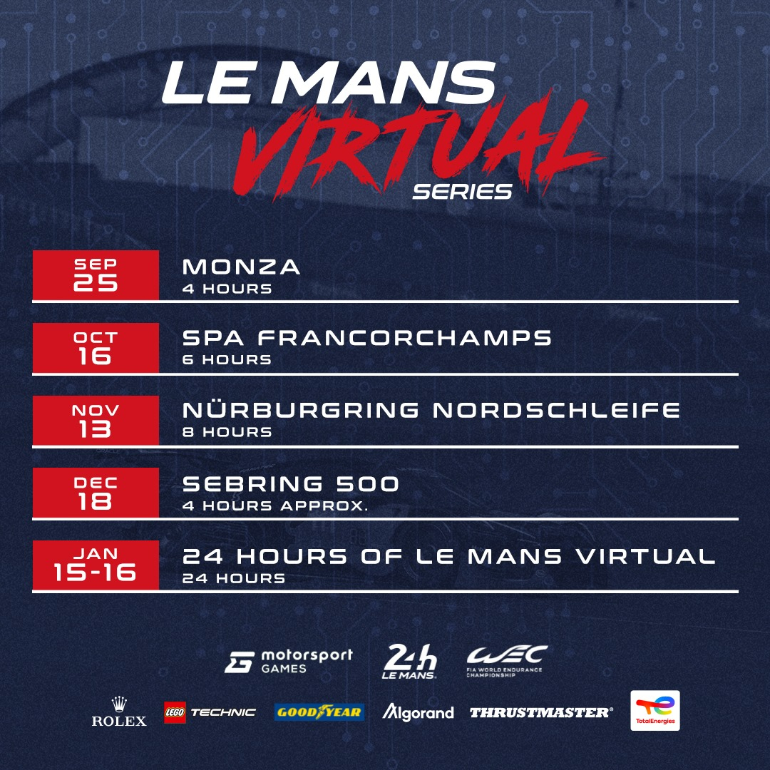 Le Mans Virtual Series Calendrier 
