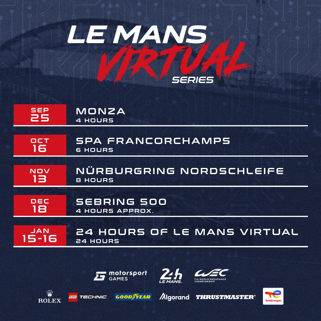Le Mans Virtual Series Calendrier